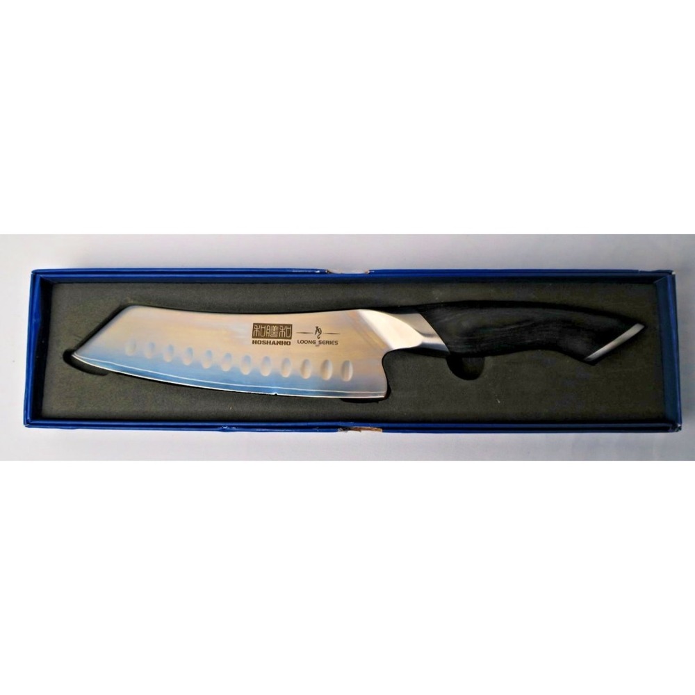 HOSHANHO Loong Series Kitchen Knife Stainless Steel Granton Edge Wood Handle